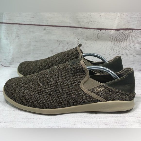 Olukai Alapa Men Size 11.5 Shoes Brown Mesh Drop-In Slip On - Picture 4 of 16